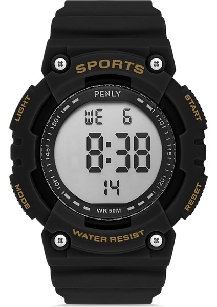 Dijital 8111 Model Siyah Gümüş +2 Renk Kronometre-Alarmlı 5ATM Su Geçirmez Kol Saati