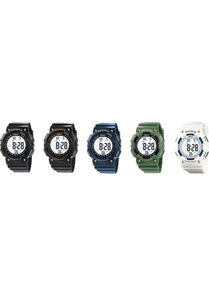 Dijital 8111 Model Siyah Gümüş +2 Renk Kronometre-Alarmlı 5ATM Su Geçirmez Kol Saati fiyatları