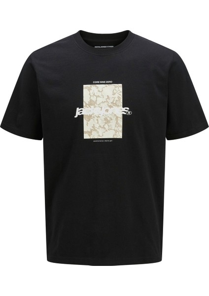 Jack & Jones Jcotarmac Camo Front Tee Siyah Erkek Kısa Kol T-Shirt