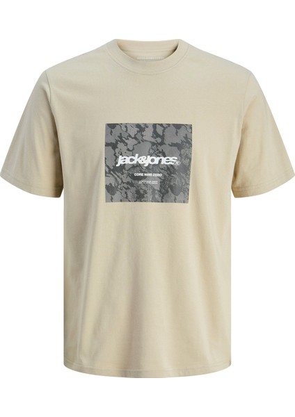 Jack & Jones Jcotarmac Camo Front Tee Ekru Erkek Kısa Kol T-Shirt