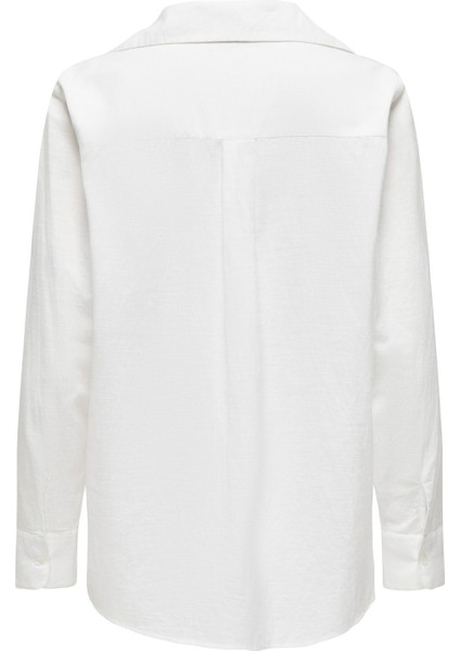 ONLSALINA L/S SHIRT WVN N KIRIK BEYAZ Kadın Gömlek