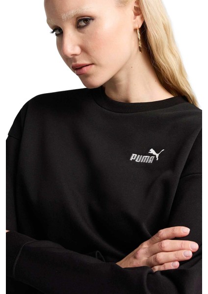 ESS Small No. 1 Logo Rela Siyah Kadın Sweatshirt