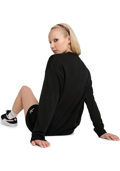 ESS Small No. 1 Logo Rela Siyah Kadın Sweatshirt