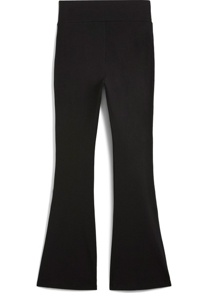 ESS High-Waist Flared Leg Siyah Kadın Eşofman Altı