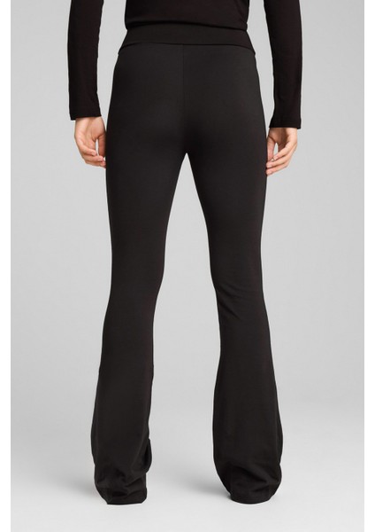 ESS High-Waist Flared Leg Siyah Kadın Eşofman Altı