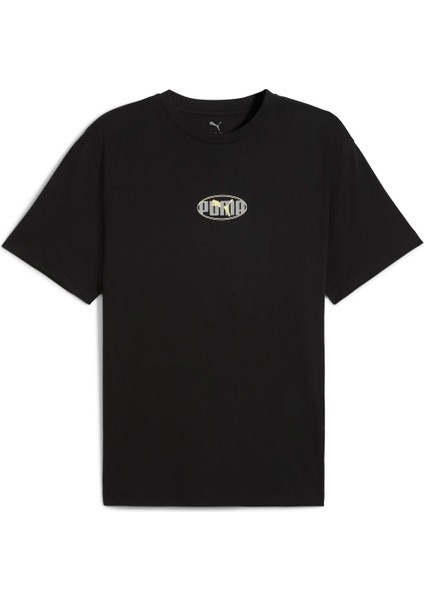 Ess Logo Lab Relaxed Exec Siyah Erkek Kısa Kol T-Shirt