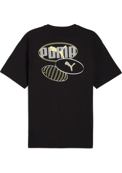 Ess Logo Lab Relaxed Exec Siyah Erkek Kısa Kol T-Shirt