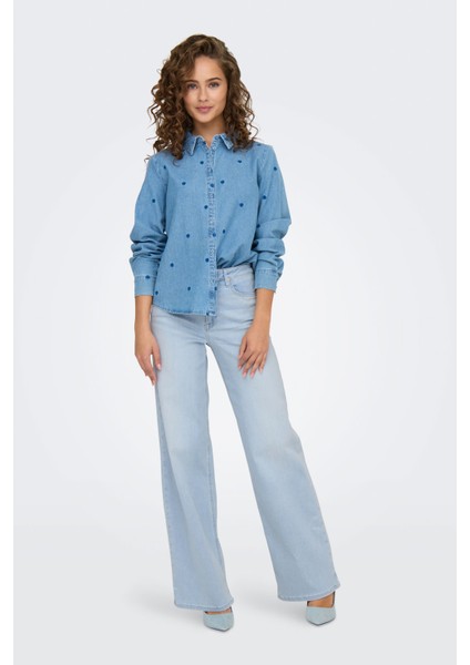 ONLMADISON BLUSH HW WIDE Mavi Kadın Jean Pantolon