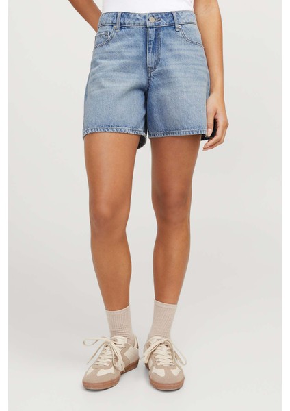 Jjxx JXLAURA SHORT MW DENIM SH Mavi Kadın Uzun Kollu Gömlek