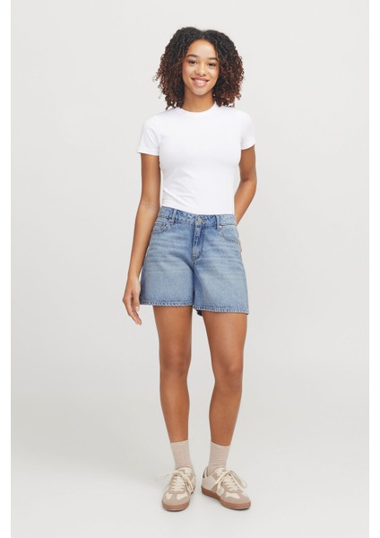 Jjxx JXLAURA SHORT MW DENIM SH Mavi Kadın Uzun Kollu Gömlek