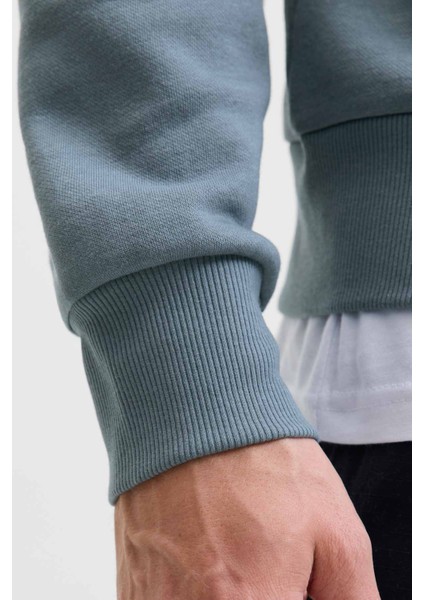 JJPAN SWEAT HOOD Gri Erkek Sweatshirt