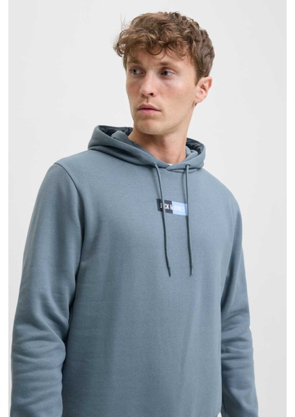 JJPAN SWEAT HOOD Gri Erkek Sweatshirt
