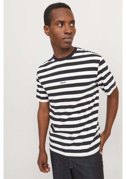 JORVESTERBRO NEWTON STRIP Siyah Erkek Kısa Kol T-Shirt