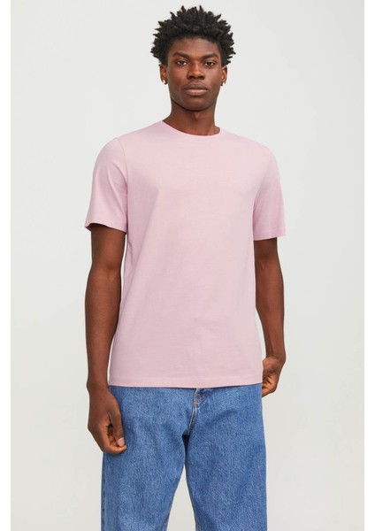 JJEORGANIC BASIC TEE SS Pembe Erkek Kısa Kol T-Shirt