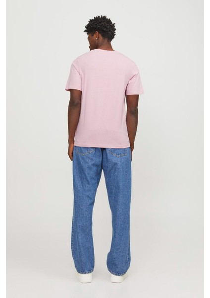JJEORGANIC BASIC TEE SS Pembe Erkek Kısa Kol T-Shirt