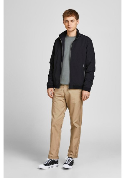 JJERUSH HARRINGTON BOMBER Siyah Erkek Ceket