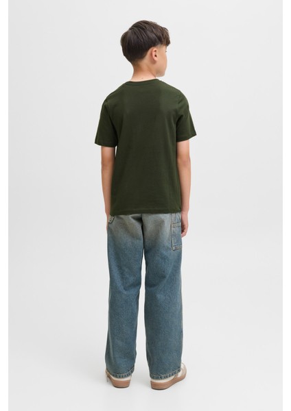 Jjpan Tee Ss Crew Neck Jn Haki Erkek Çocuk Kısa Kol T-Shirt