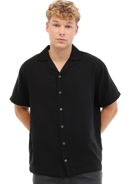 Relaxed Fit Gömlek Siyah Erkek Gömlek