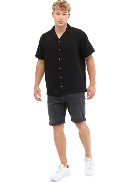 Relaxed Fit Gömlek Siyah Erkek Gömlek