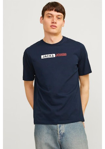 JJECORP LOGO TEE PLAY SS Lacivert Erkek Kısa Kol T-Shirt