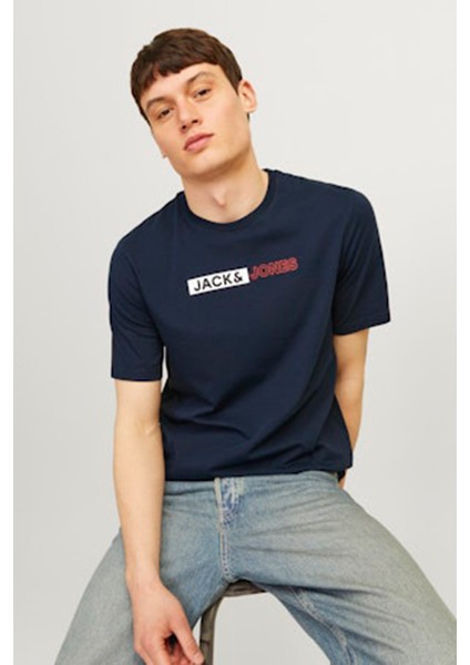 JJECORP LOGO TEE PLAY SS Lacivert Erkek Kısa Kol T-Shirt