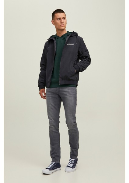 JJERUSH HOOD BOMBER NOOS Siyah Erkek Mont