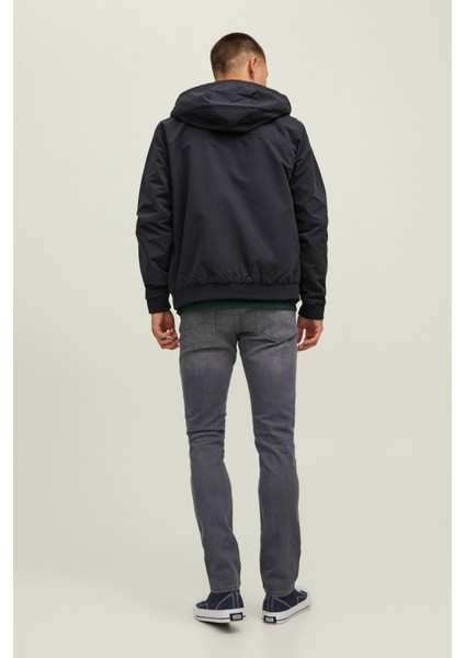JJERUSH HOOD BOMBER NOOS Siyah Erkek Mont