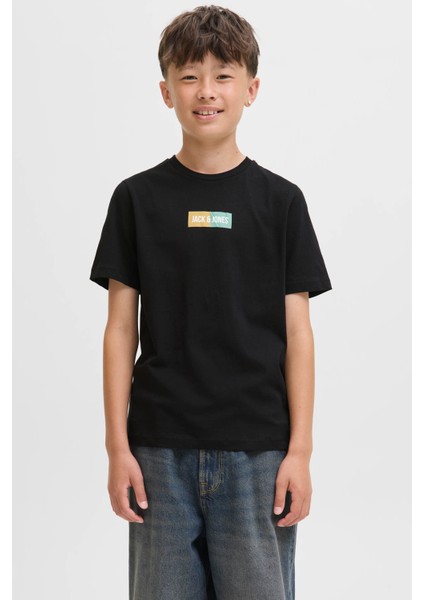 Jjpan Tee Ss Crew Neck Jn Siyah Erkek Çocuk Kısa Kol T-Shirt