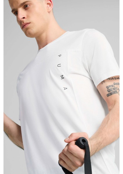 M TAD TECH Triblend Tee Beyaz Erkek Kısa Kol T-Shirt