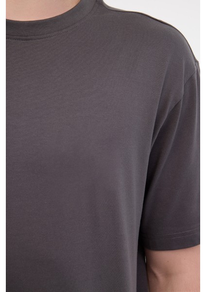 Erkek Onsfred Bisiklet Yaka Kısa Kollu %100 Pamuk T-Shirt 22022532 Füme