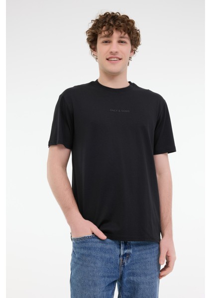 Onslevı Lıfe Reg Text Siyah Erkek T-Shirt 22028147