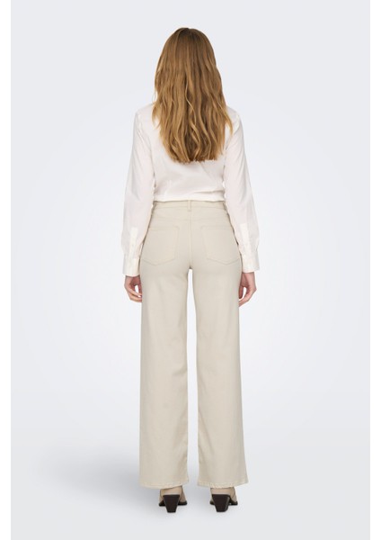 ONLMADISON BLUSH HW WIDE Ekru Kadın Jean Pantolon