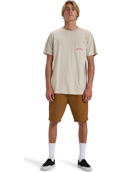 Stacked Arch Pkt Pembe Erkek Kısa Kol T-Shirt