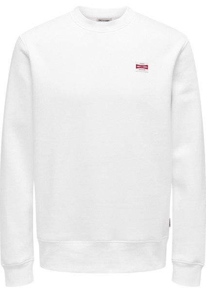 Only&Sons ONSDAWSON REG CREW VD Beyaz Erkek Sweatshirt