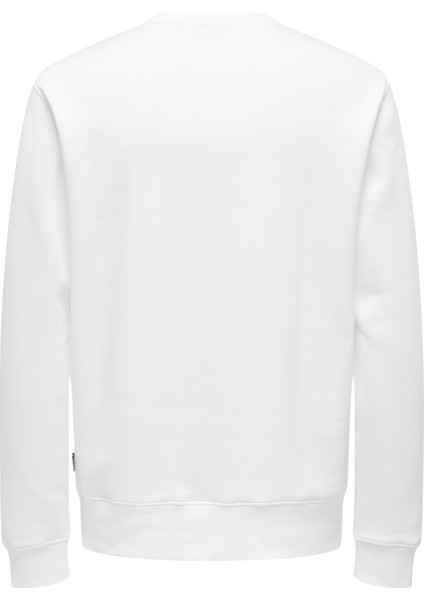 Only&Sons ONSDAWSON REG CREW VD Beyaz Erkek Sweatshirt