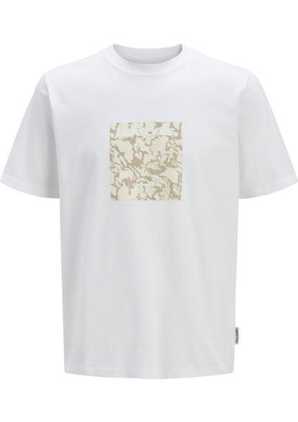 Jack & Jones JCOTARMAC CAMO FRONT TEE Beyaz Erkek Kısa Kol T-Shirt