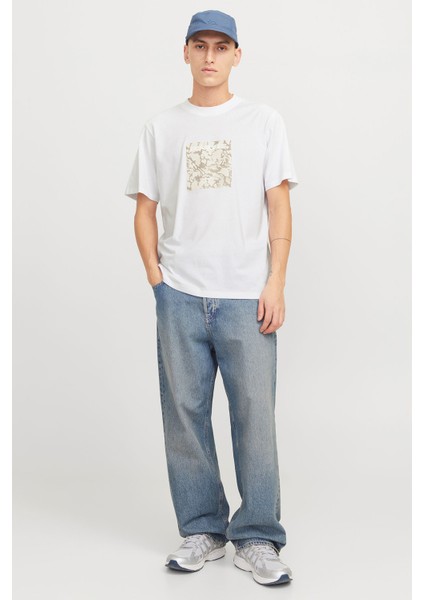 Jack & Jones JCOTARMAC CAMO FRONT TEE Beyaz Erkek Kısa Kol T-Shirt