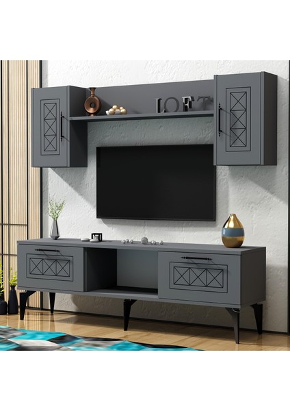 Shumenct Tv Ünitesi Takımı Antrasit fırsatları