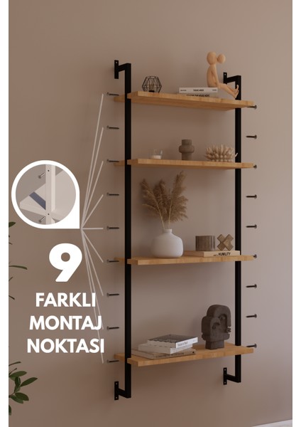 Modüler Model 4 Raflı Duvara Monte Kitaplık Duvar Rafı Aksesuar Rafı modelleri