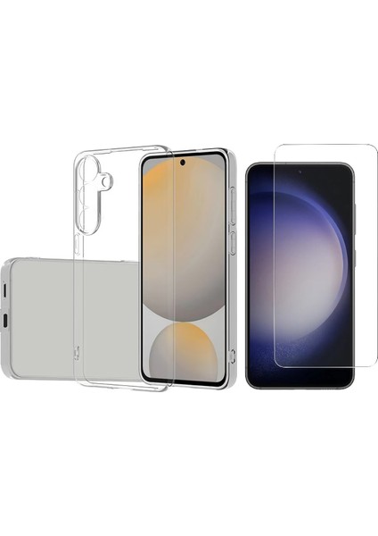 Samsung Galaxy S25 Fe Kılıf Zore Süper Silikon Kapak + Nano Ekran Koruyucu