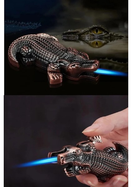 1 Adet Timsah Figürlü Çakmak Şık Tasarım Konsept Özel Hediyelik Koleksiyon Çakmak