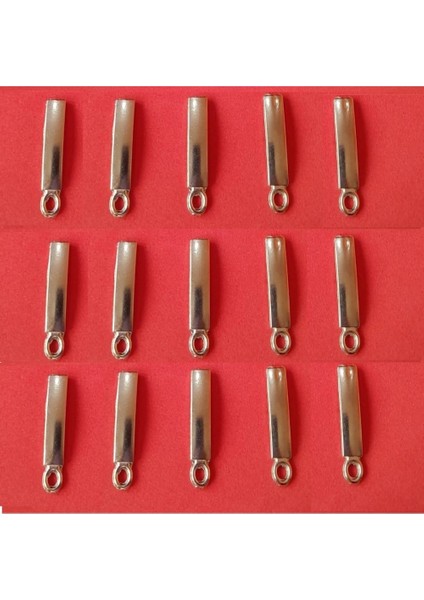 Fermuar Başlık Ucu 15 Adet Gümüş Renk