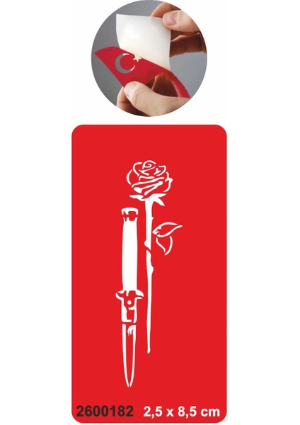 Bıçak ve Gül Tattoo Geçici Dövme Şablonları Kına Kalıpları