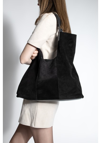 Kadın Hakiki Deri Shopper Içi Çantalı Düğme Kapama Omuz Çantası Filun modelleri