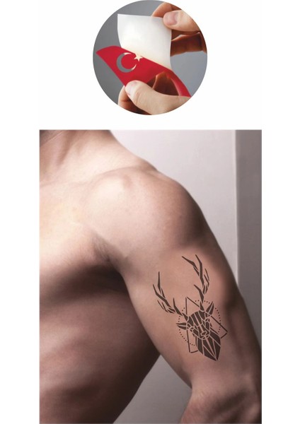 Güçlü ve Kibar Geyik Geçici Desen Tattoo Geçici Dövme Şablonları Kına Kalıpları fiyatları