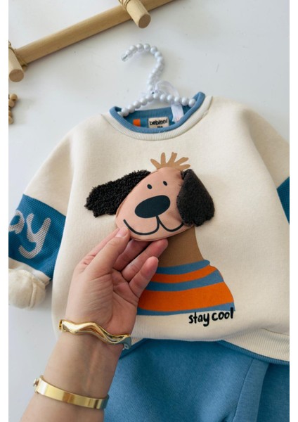 Stay Cool Köpek Desenli Erkek Bebek kışlık takım - Indigo fiyatları