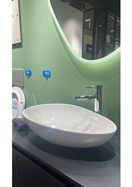 Cerastyle Hera 60 cm Tezgah Üstü Çanak Lavabo Modern Tasarım 1 Gözlü Ankastre