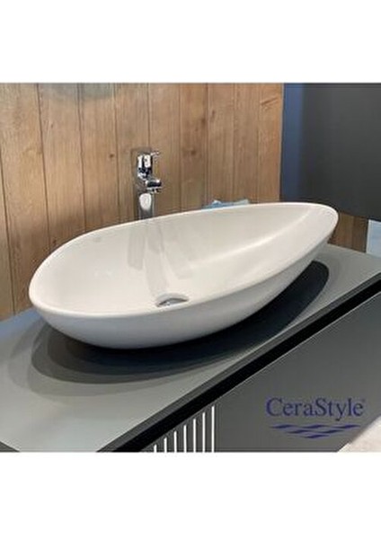 Cerastyle Hera 60 cm Tezgah Üstü Çanak Lavabo Modern Tasarım 1 Gözlü Ankastre