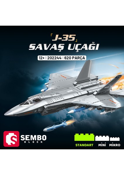 J-35 Savaş Uçağı Yapı Bloğu Seti – 620 Parça fiyatları