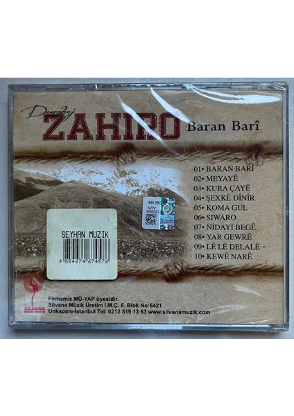 Baran Bari Dengbej Zahiro CD (Jelatininde Sıfır Orijinal Dönem Baskı Kürtçe Cd) fiyatları